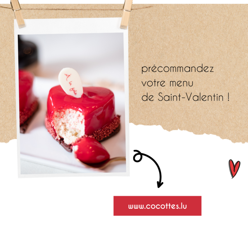 Précommandez votre menu de Saint-Valentin !